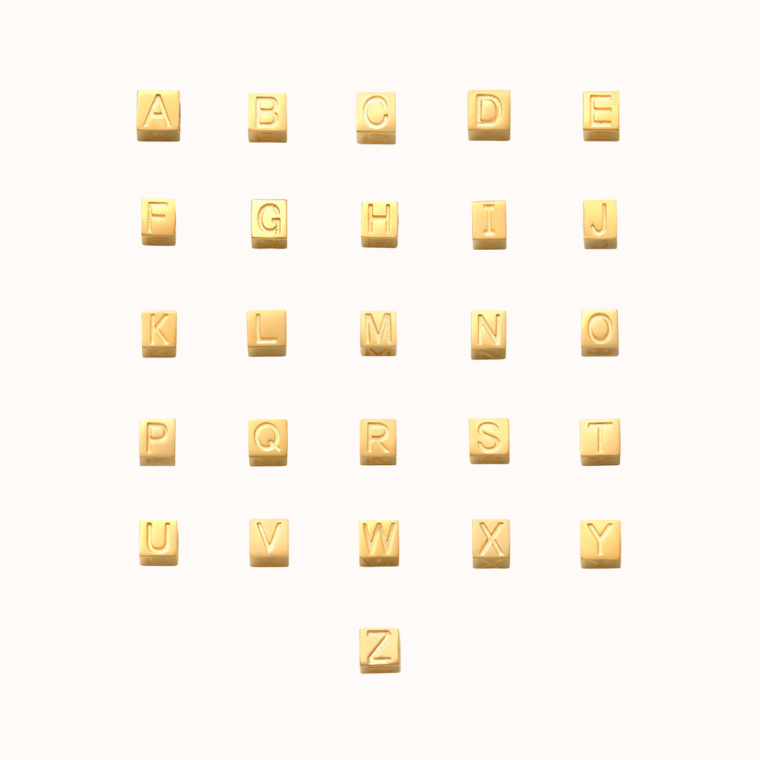 Collier Cube Initiale 14 carats - Or 14 carats Collier Cube Initiale 14 carats - Or 14 carats