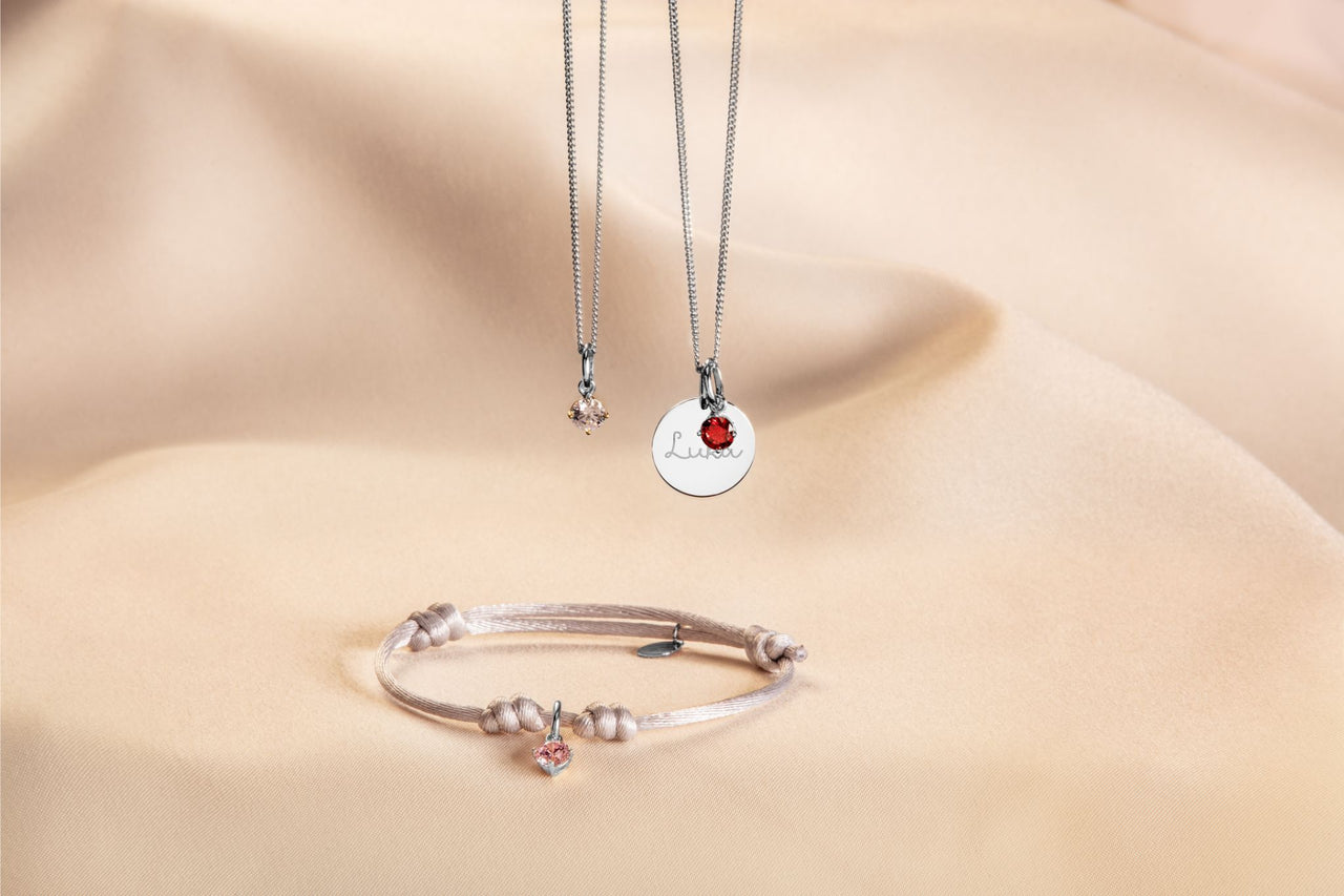 Birthstone Charm Necklace - Silver Birthstone Charm Necklace - Silver