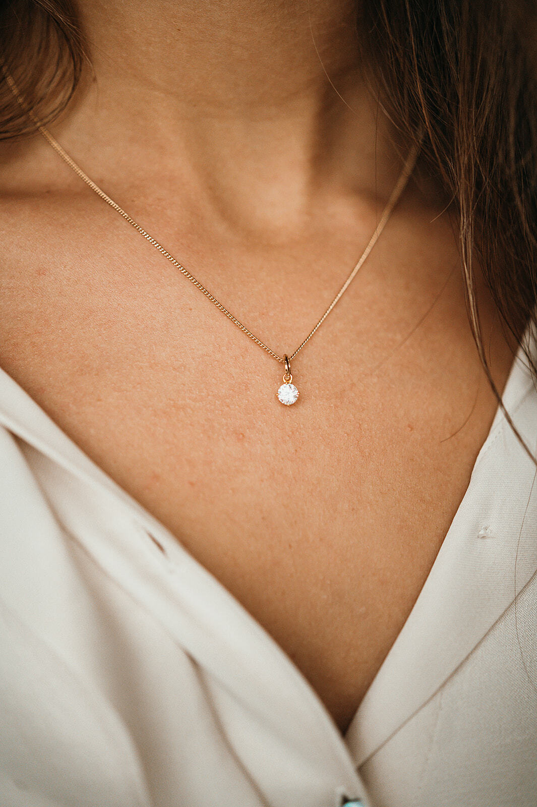 Single Charm Birthstone - Gold plated Single Charm Birthstone - Gold plated