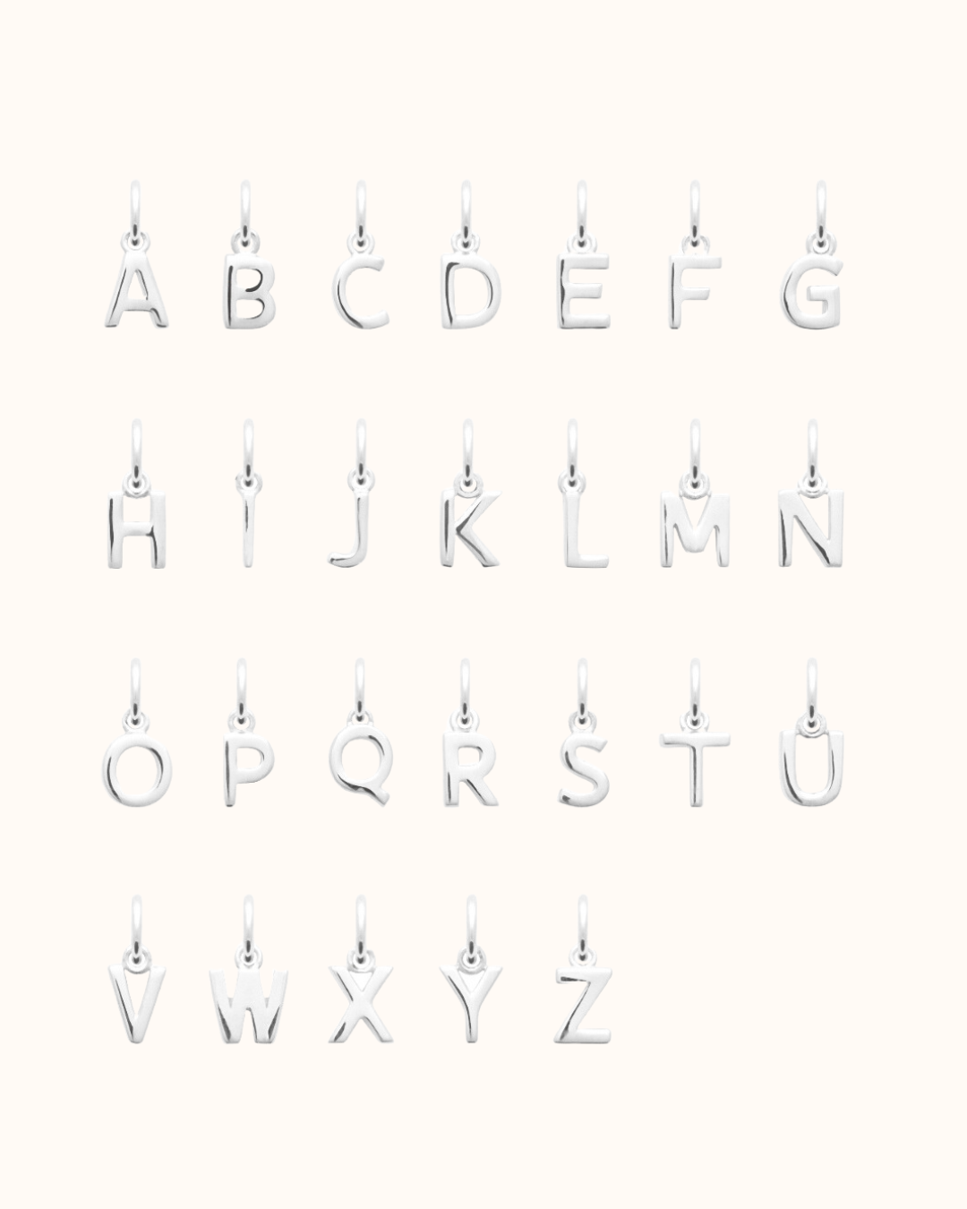 Buchstabe Charm Kette - Silber Buchstabe Charm Kette - Silber