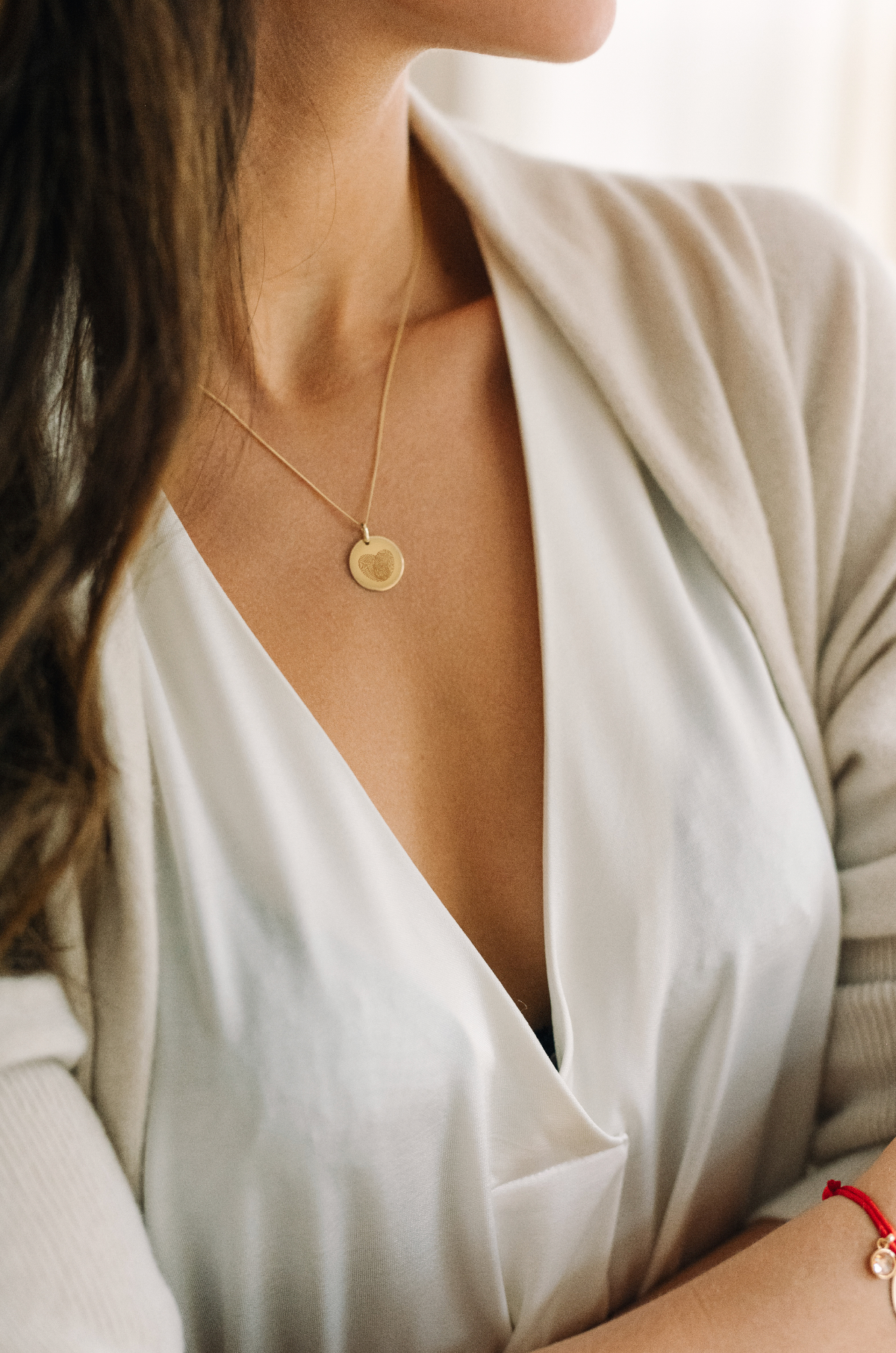 Collier Pendentif Rond Empreinte Digitale or 9 carats - or 9 carats Collier Pendentif Rond Empreinte Digitale or 9 carats - or 9 carats