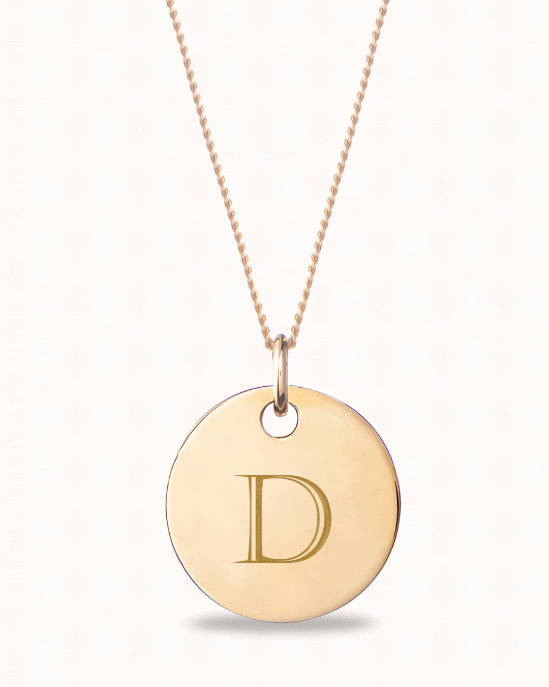 Initial Coin Ketting - 18k Verguld Initial Coin Ketting - 18k Verguld
