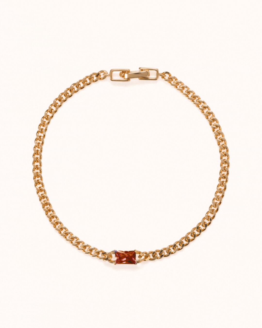 Birthstone Chain Armband - 18k Verguld Birthstone Chain Armband - 18k Verguld