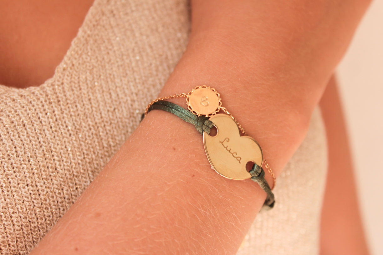 Bracelet Cœur - Plaque or 18 carats Bracelet Cœur - Plaque or 18 carats