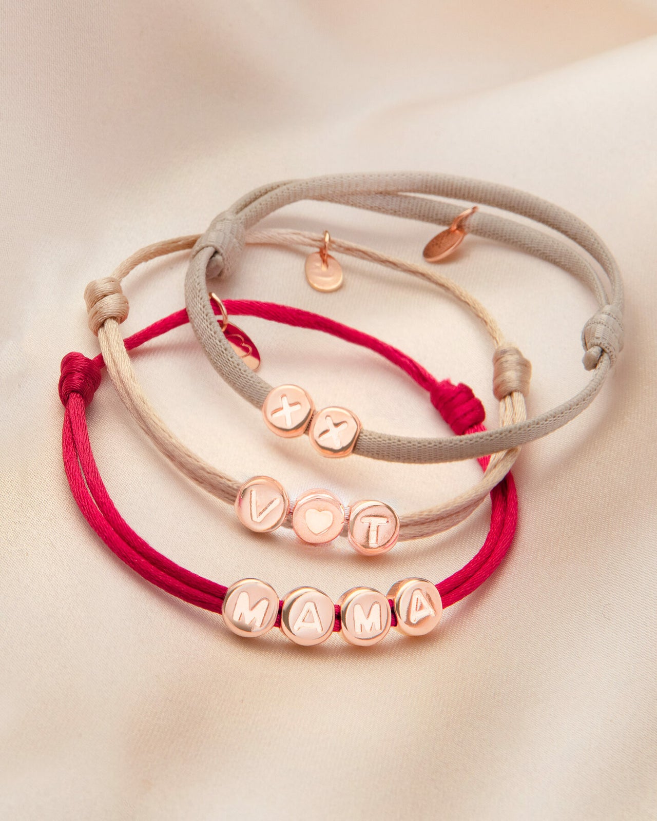Initial Beads Bracelet - Rose plated Initial Beads Bracelet - Rose plated