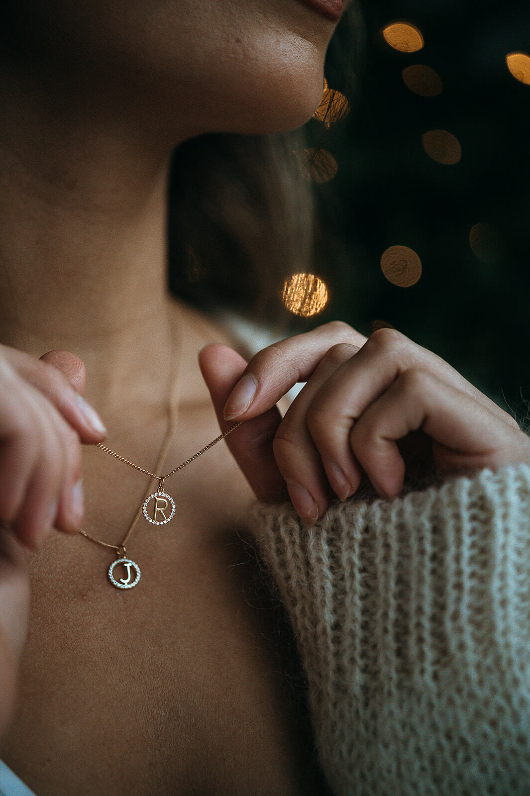 Letter Sparkle Pendant Ketting - 18k Verguld Letter Sparkle Pendant Ketting - 18k Verguld