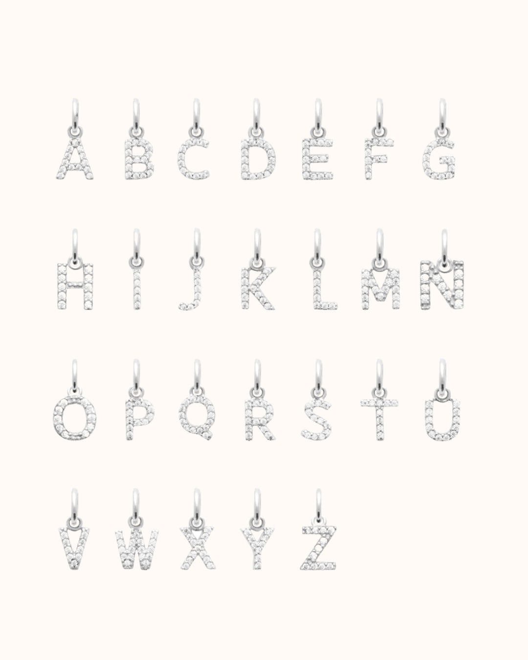 Buchstaben Charm Sparkle Kette - Silber Buchstaben Charm Sparkle Kette - Silber
