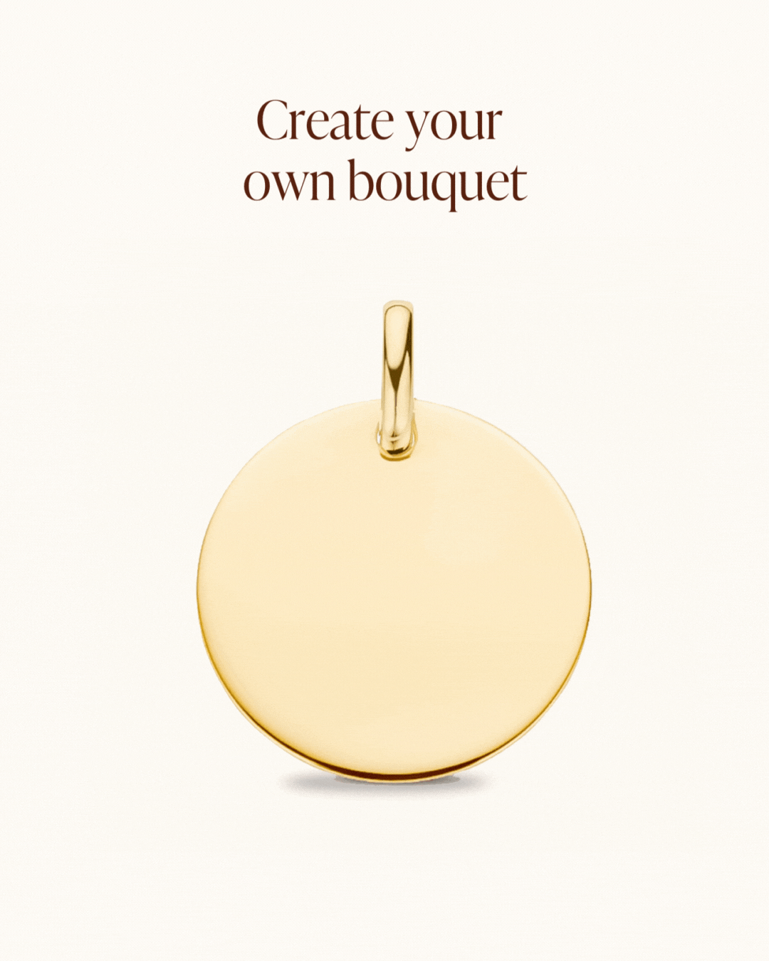 14k Coin Birth Flower Bouquet Ketting - 14k Solid Gold 14k Coin Birth Flower Bouquet Ketting - 14k Solid Gold