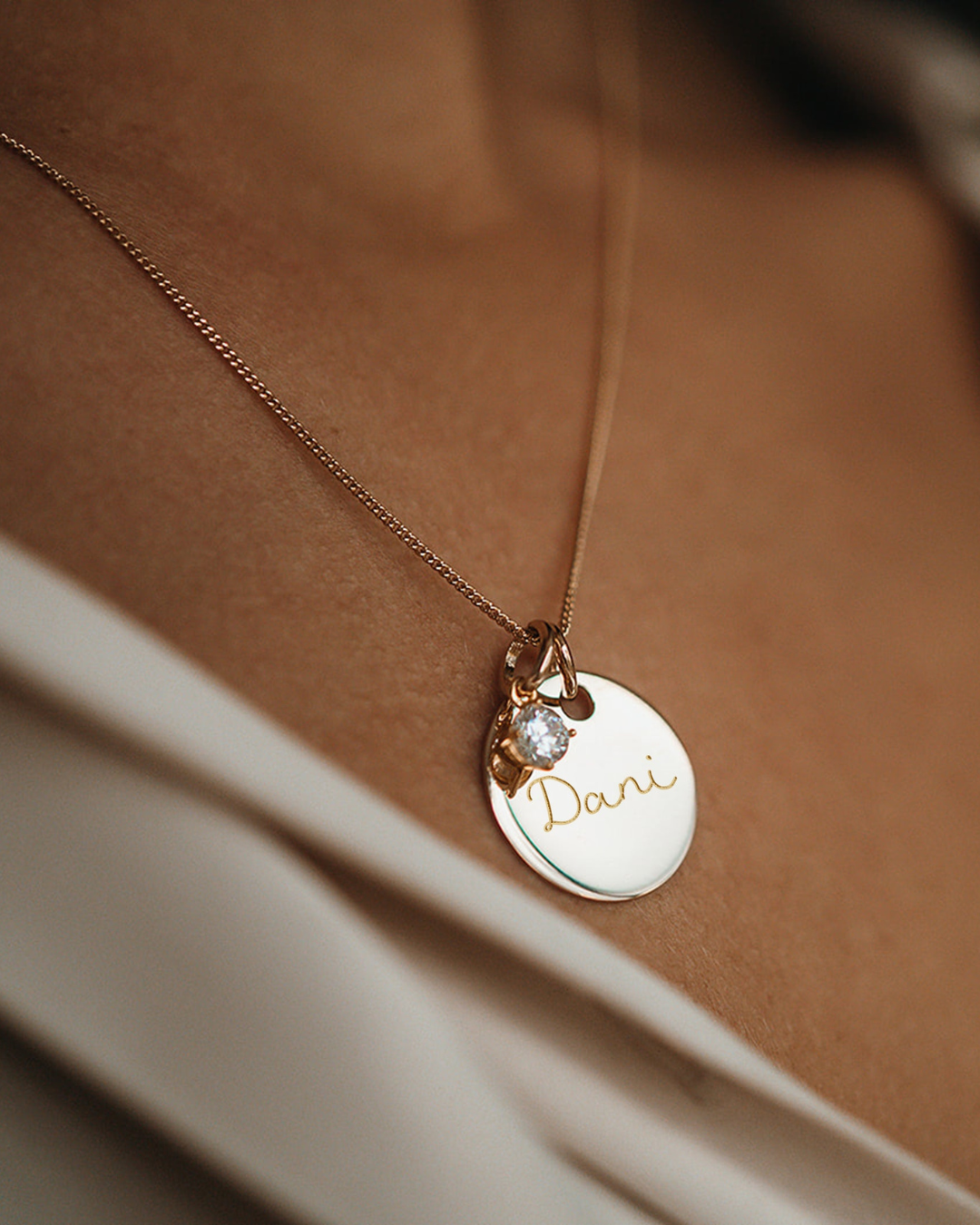 Birthstone Coin Necklace - Gold plated Birthstone Coin Necklace - Gold plated
