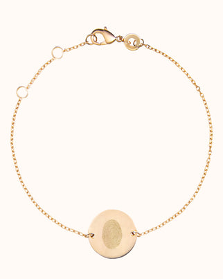 Vingerafdruk Coin Armband - 18k Verguld Vingerafdruk Coin Armband - 18k Verguld