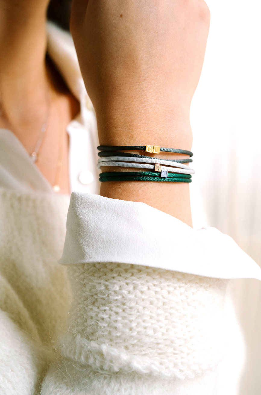 14k Initial Cube Armband - 14k Solid Gold 14k Initial Cube Armband - 14k Solid Gold