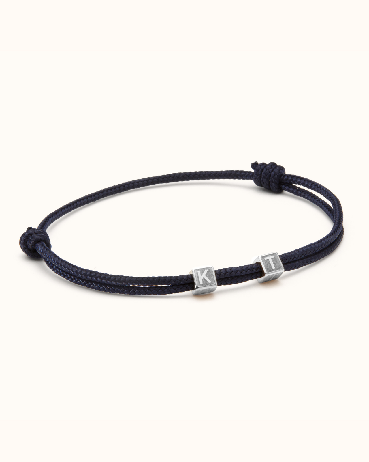 Bracelet homme Cube Initial - Acier inoxydable argent Bracelet homme Cube Initial - Acier inoxydable argent