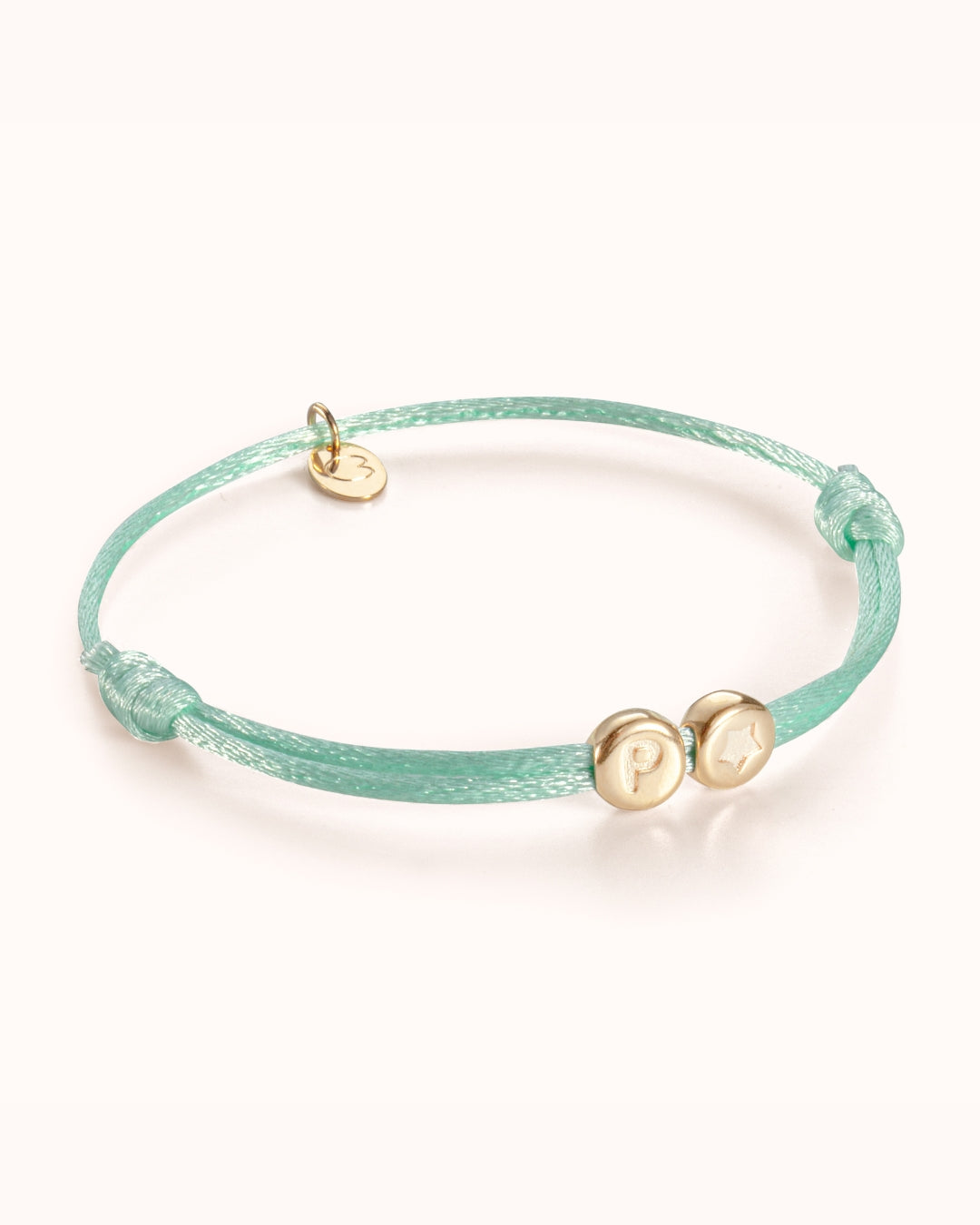 Bracelet Perles Initiale - Plaque or 18 carats Bracelet Perles Initiale - Plaque or 18 carats