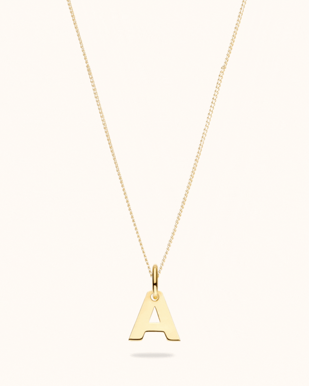 14k Initial Charm Ketting - 14k Solid Gold 14k Initial Charm Ketting - 14k Solid Gold
