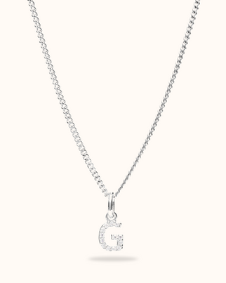 Buchstaben Charm Sparkle Kette - Silber Buchstaben Charm Sparkle Kette - Silber
