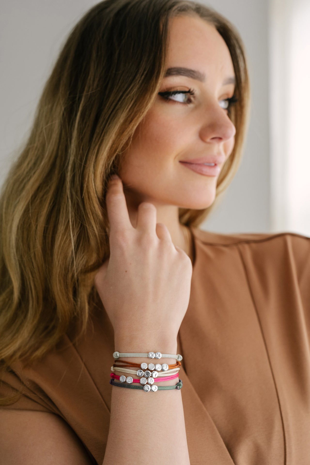 Buchstaben Perlen Armband - Silber Buchstaben Perlen Armband - Silber