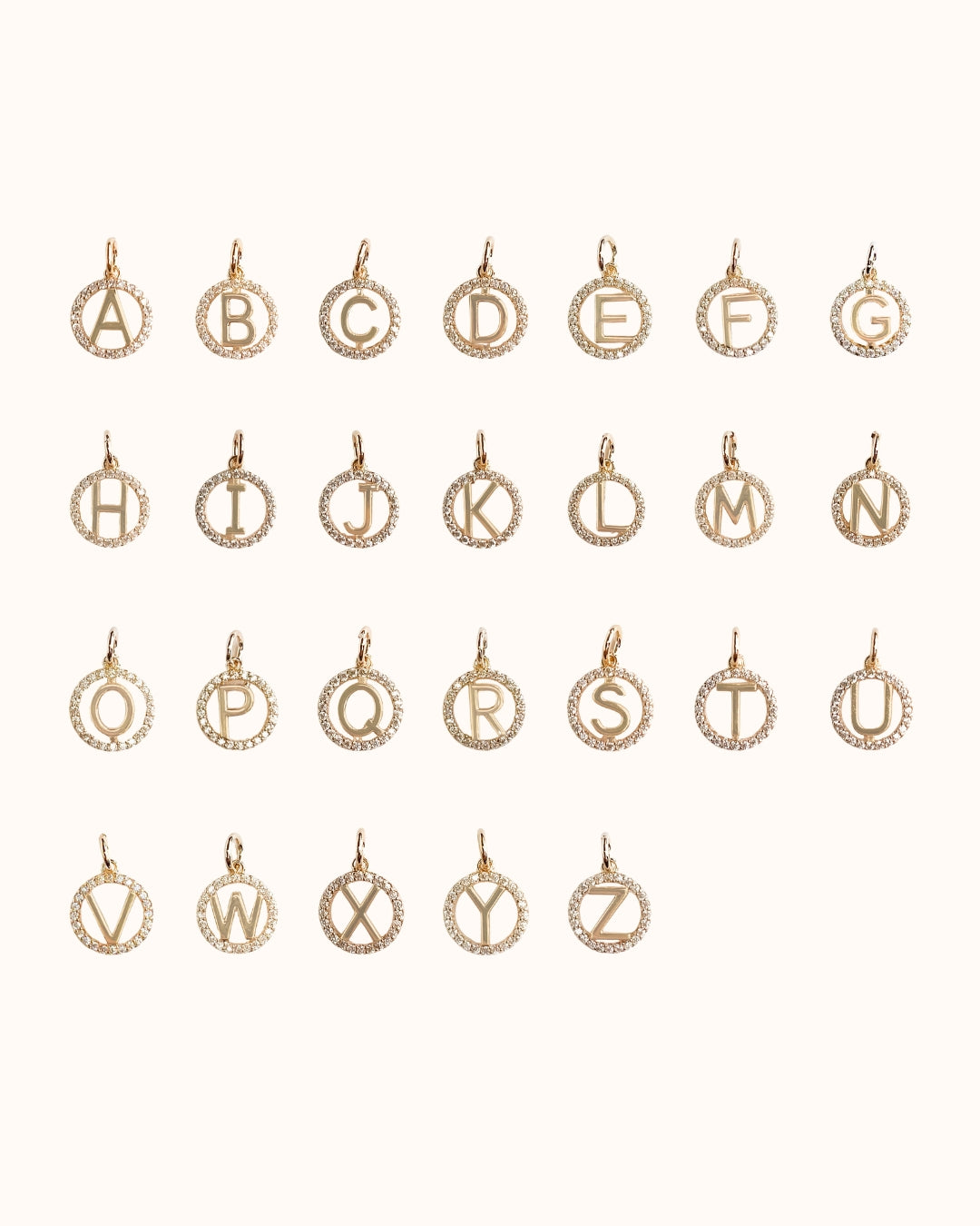 Letter Sparkle Pendant Ketting - 18k Verguld Letter Sparkle Pendant Ketting - 18k Verguld
