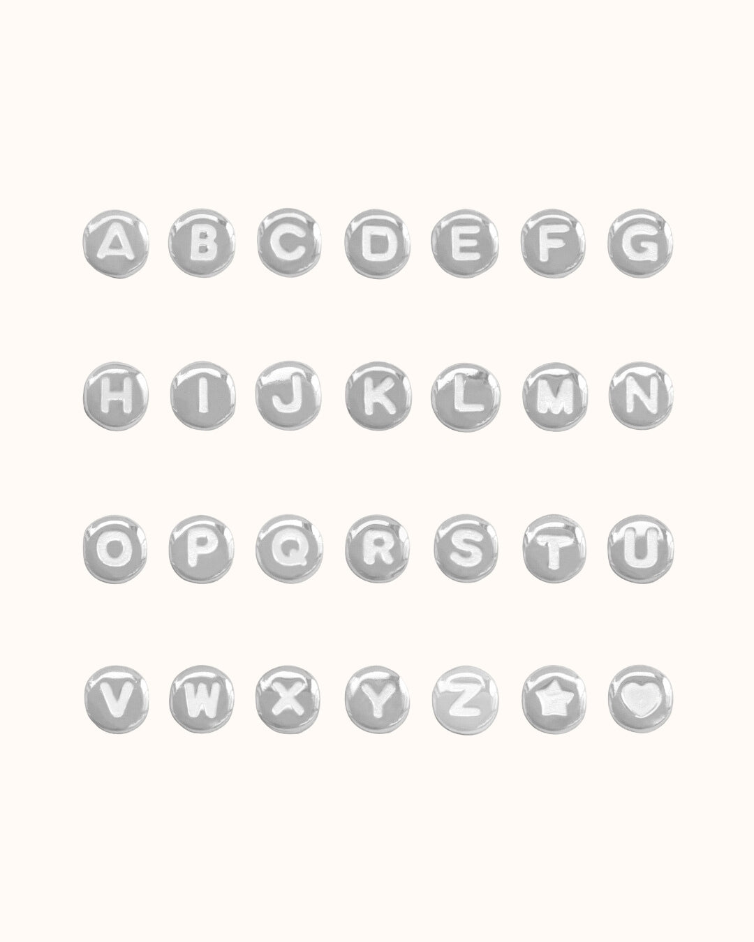 Losse Initial Beads voor ketting - Sterling Zilver 925 Losse Initial Beads voor ketting - Sterling Zilver 925
