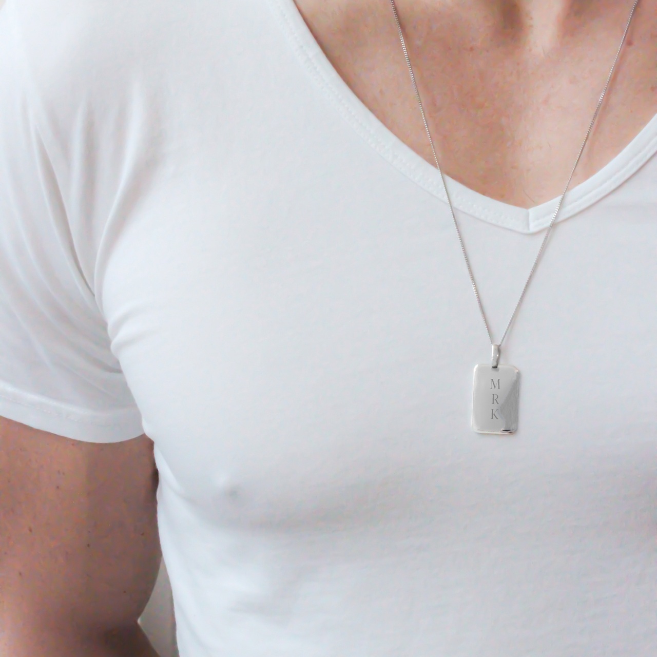 Homme Collier Tag - Argent Homme Collier Tag - Argent