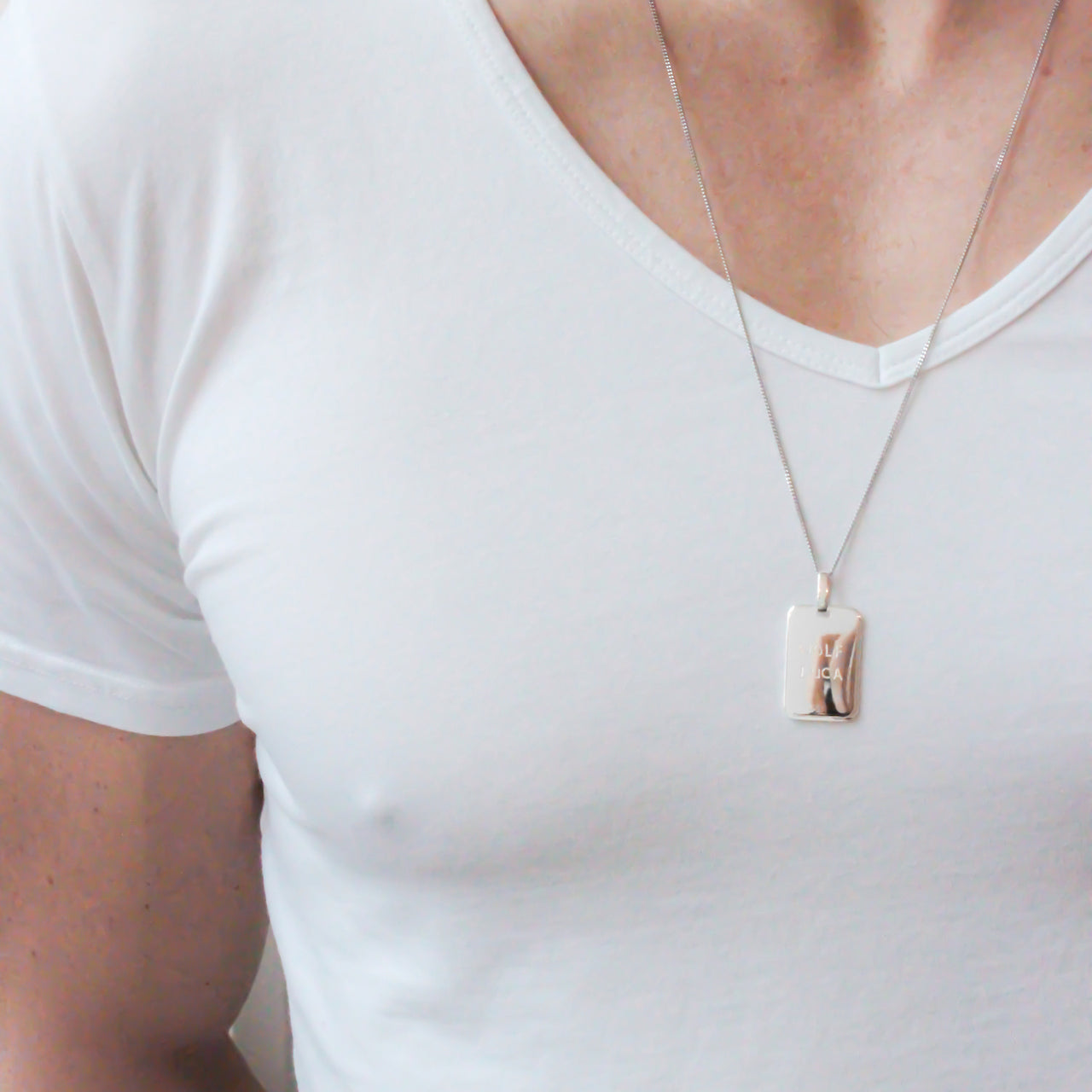 Homme Collier Tag - Argent Homme Collier Tag - Argent