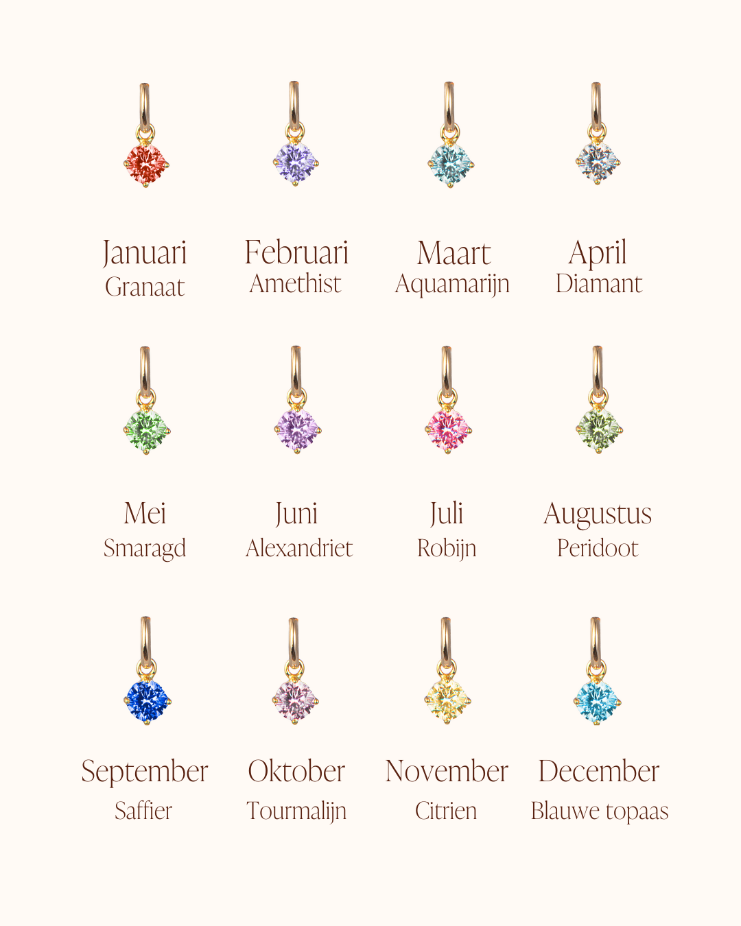 Birthstone Charm - 18k Gold plated Birthstone Charm - 18k Gold plated