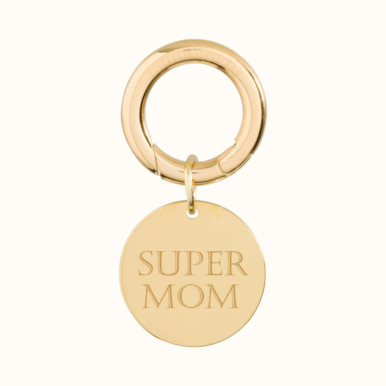 SUPER MOM Sleuterhanger - RVS Goud SUPER MOM Sleuterhanger - RVS Goud