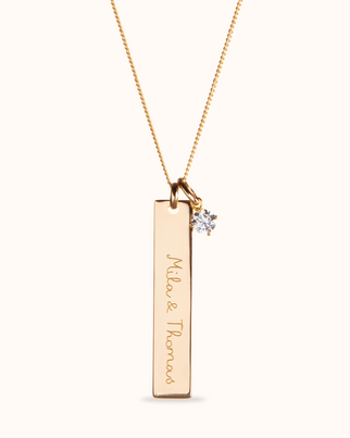 Birthstone Vertical Bar Necklace - Gold plated Birthstone Vertical Bar Necklace - Gold plated