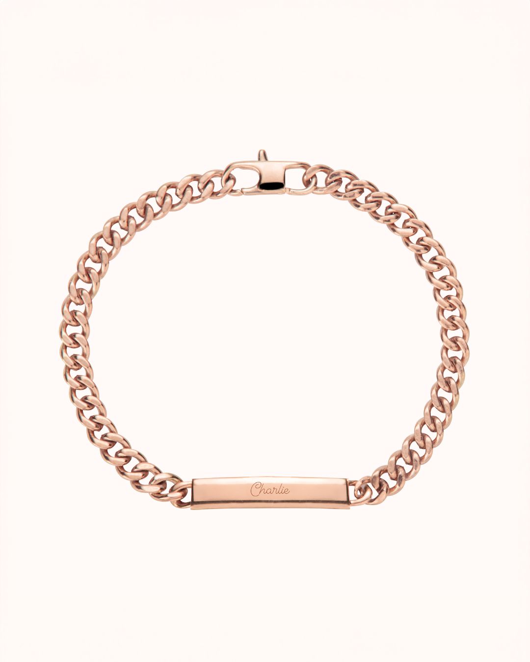 Bar Chain Bracelet - Rose plated