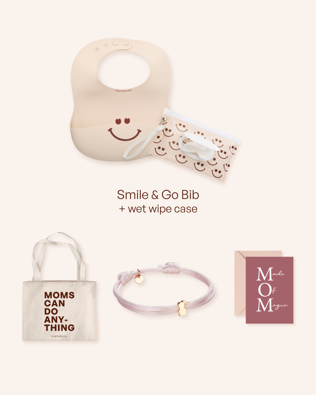 Coffret cadeau naissance Proud Mom – Plaqué or – Bijoux personnalisés