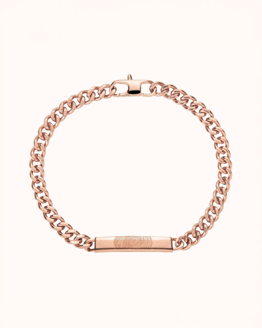 Fingerprint Bar Chain Bracelet - Rose plated