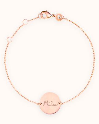 Bracelet Pendentif Rond - Or rose