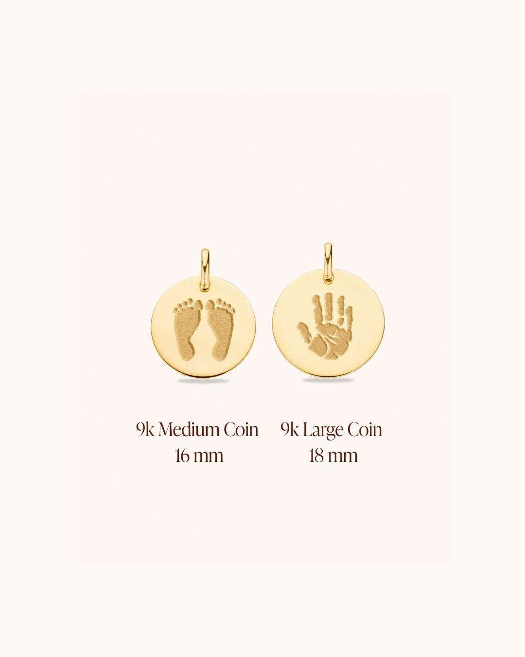 Einzelne Hand- und Fußabdruck Charm 375er Echtgold - 375er Echtgold