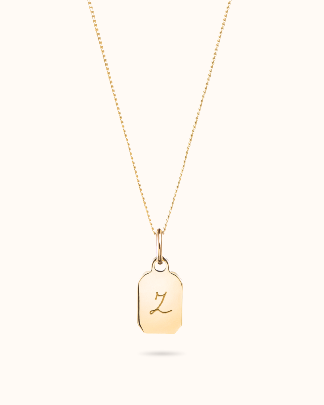 14k Mini Tag Necklace - 14k gold