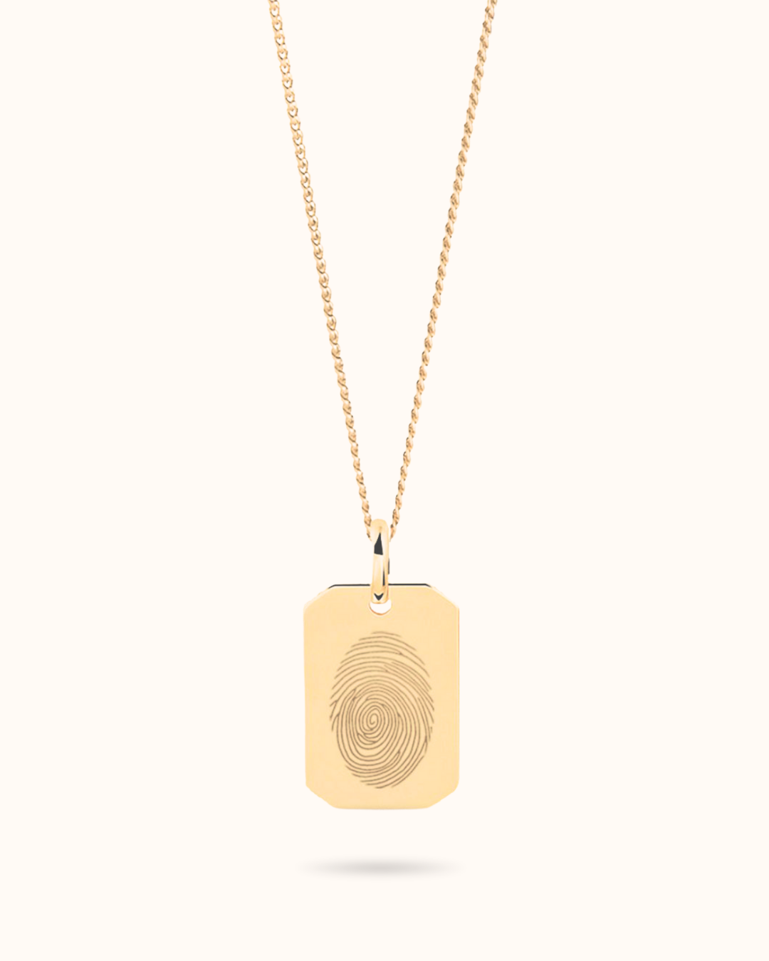 14k Fingerprint Tag Necklace - 14k gold