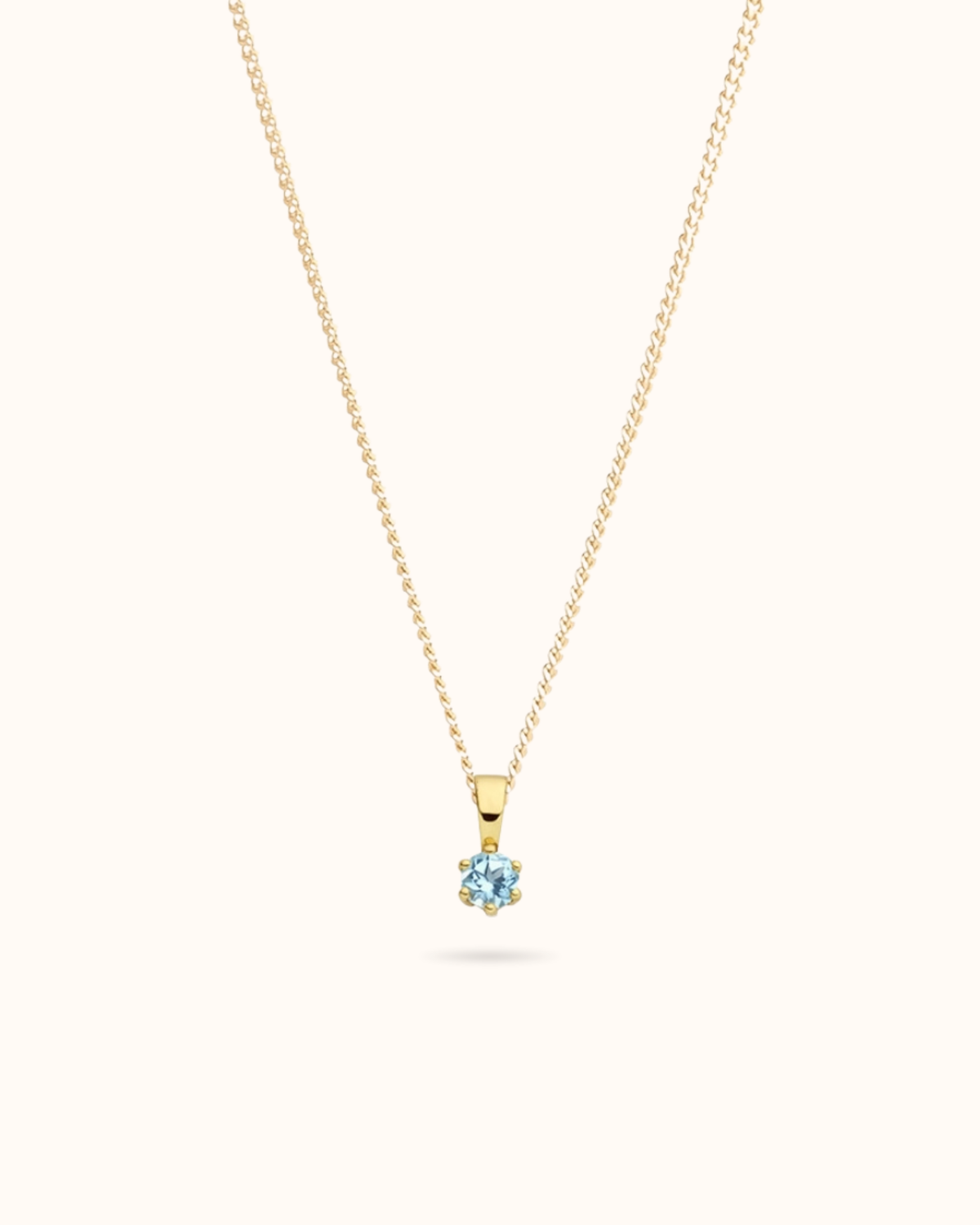 14k Birthstone Ketting - 14k Solid Gold