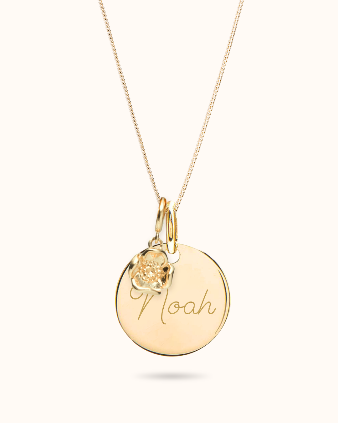 Coin ketting met geboortebloem bedel - Verguld - Gepersonaliseerde Ketting