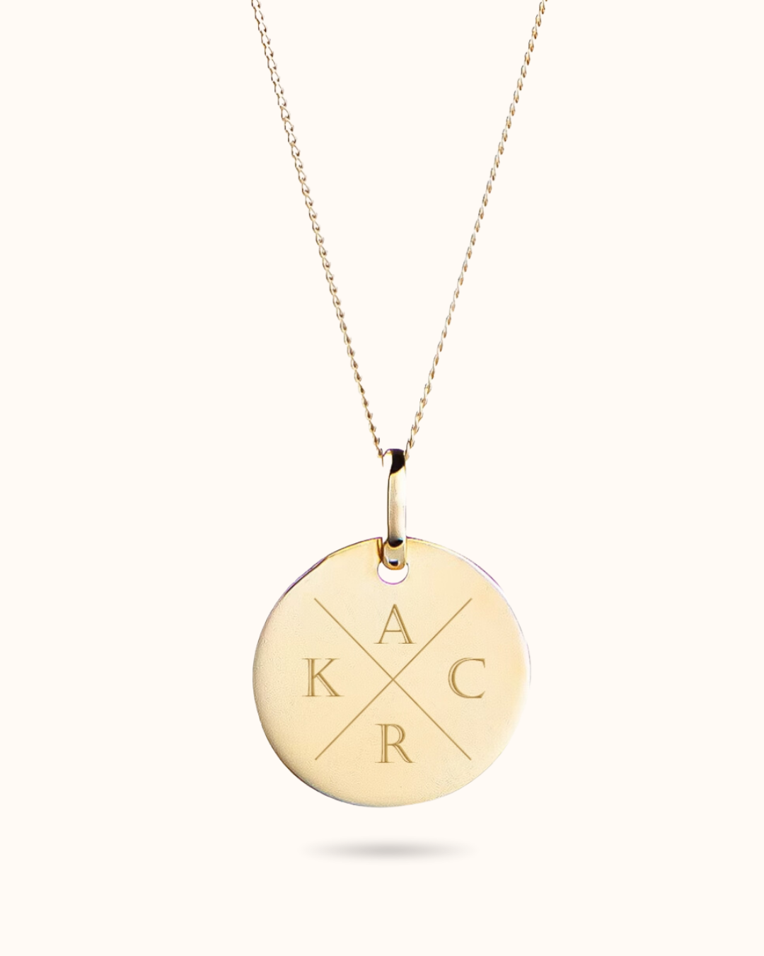 Buchstaben Coin Kette 585er Echtgold - 585er Echtgold