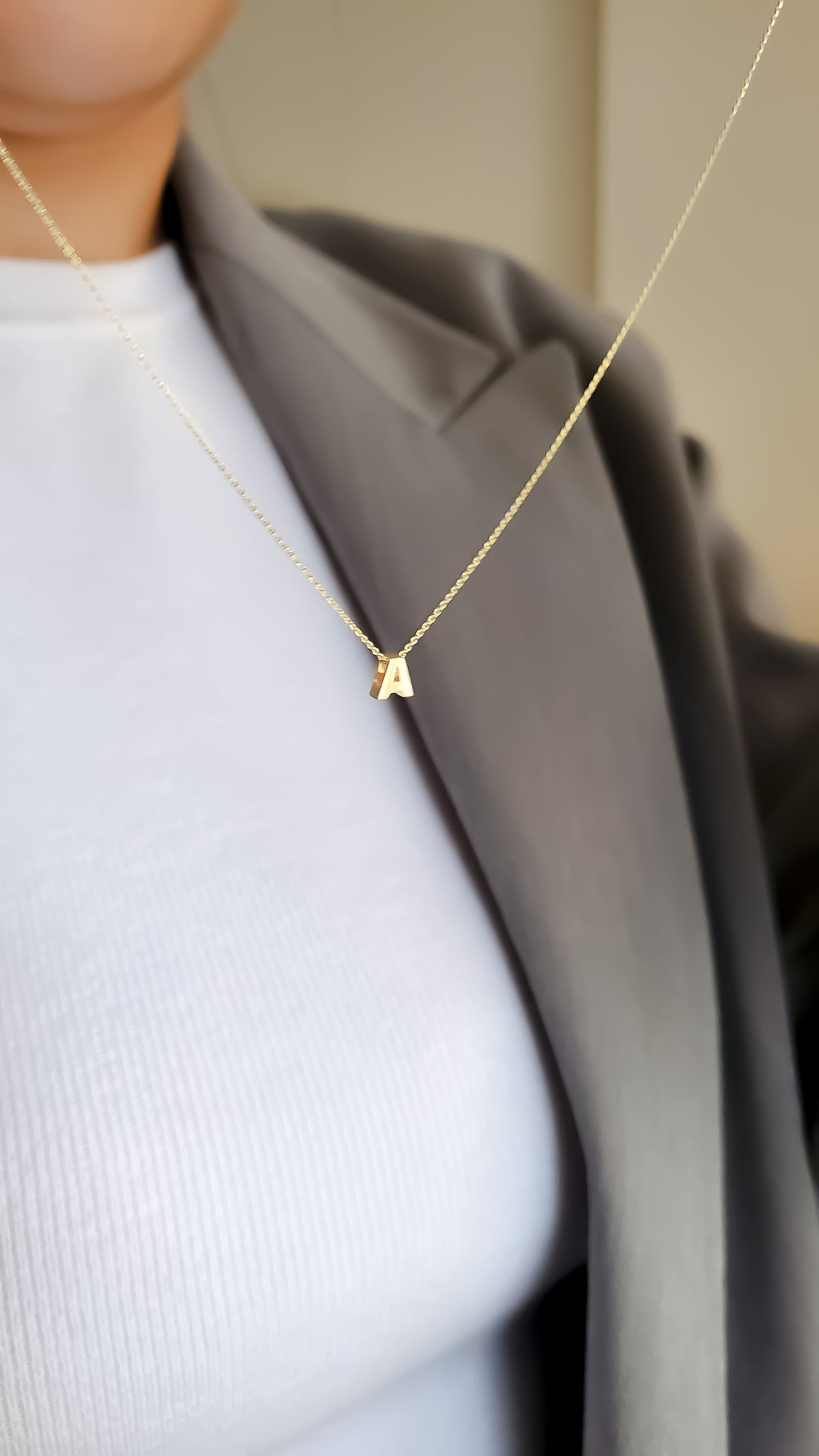 14k Letter ketting - 14k Solid Gold