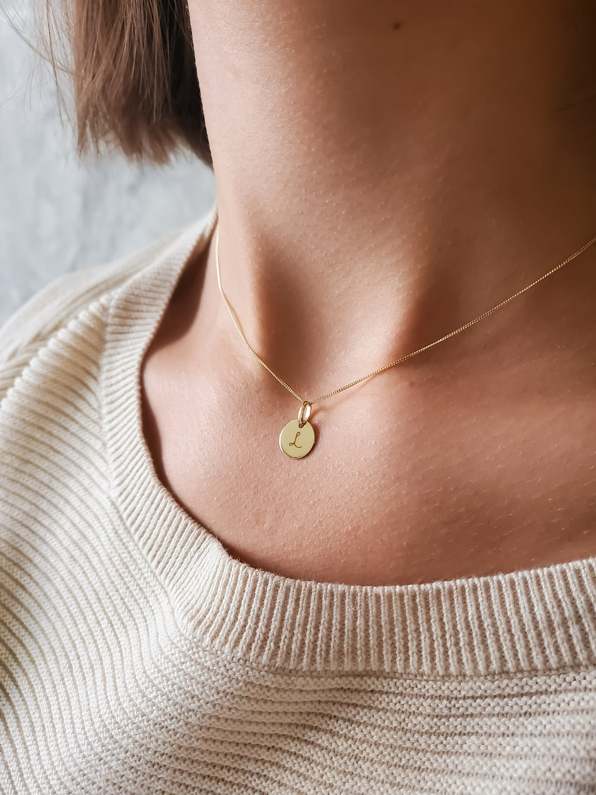 14k Mini Coin Necklace - 14k gold