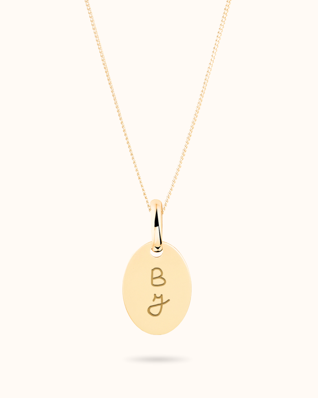14k Oval Ketting met naam - 14k Solid Gold
