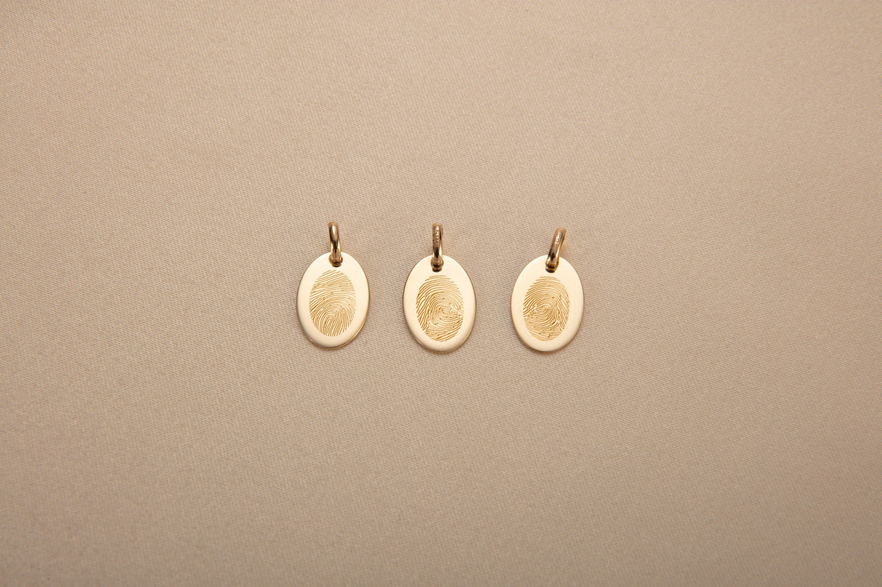 Collier Ovale Empreintes Digitales 14 carats - Or 14 carats