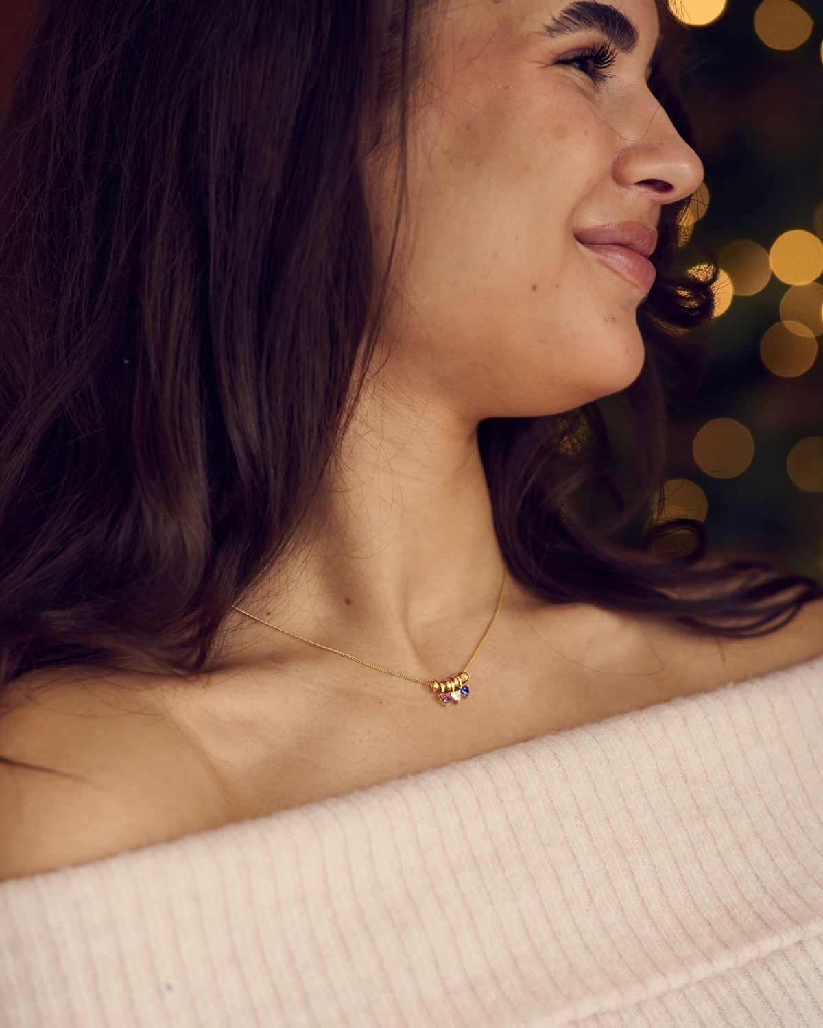 Collier Sliding Cœur Pierre de Naissance Or 14 carats - Or 14 carats