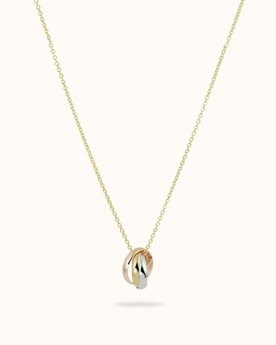 14k Mini Tricolor Ketting - 14k Solid Gold