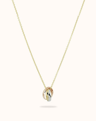 14k Mini Tricolor Necklace - 14k gold