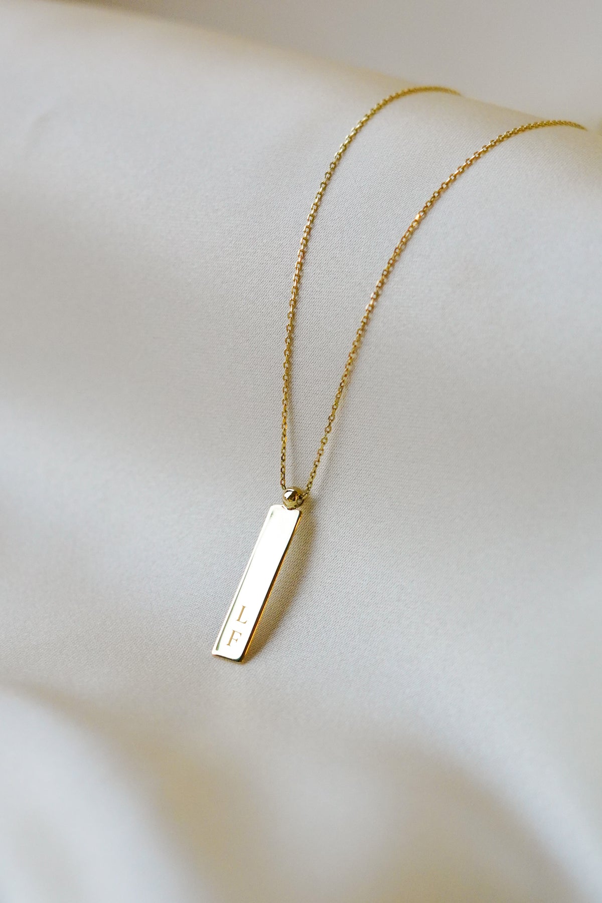 Small Vertical Bar LKette 585er Echtgold - 585er Echtgold