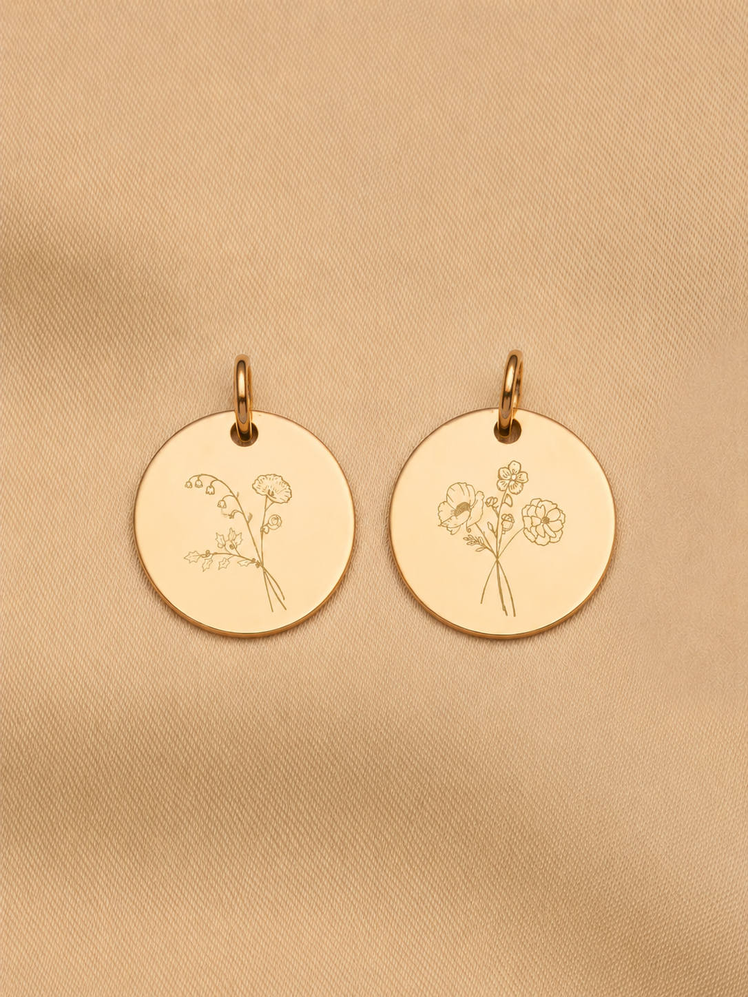 Einzelne Geburtsblume Charms 585er Echtgold