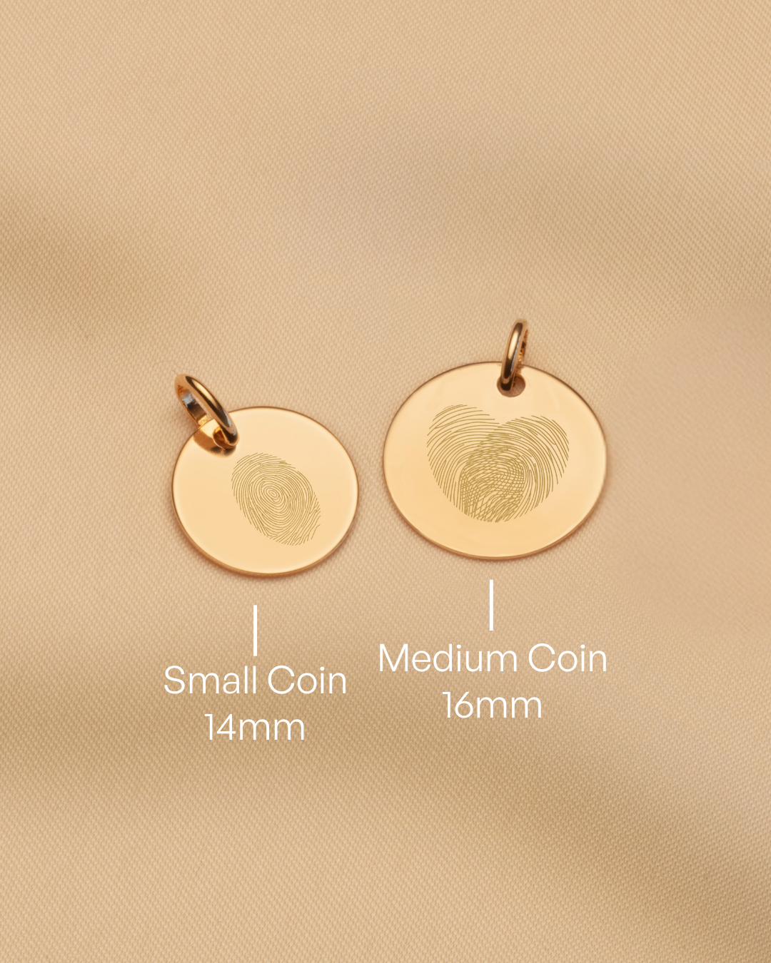 Fingerabdruck Coin Kette 585er Echtgold - 16 mm 