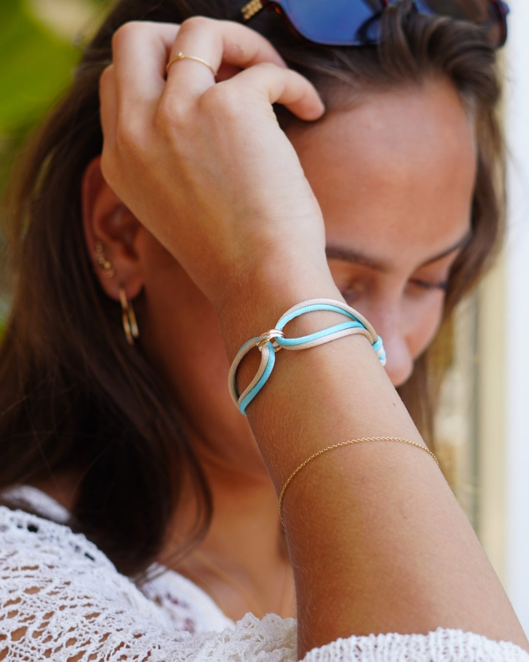 14k Gepersonaliseerde Double Colour Tricolor Armband - 14k Solid Gold