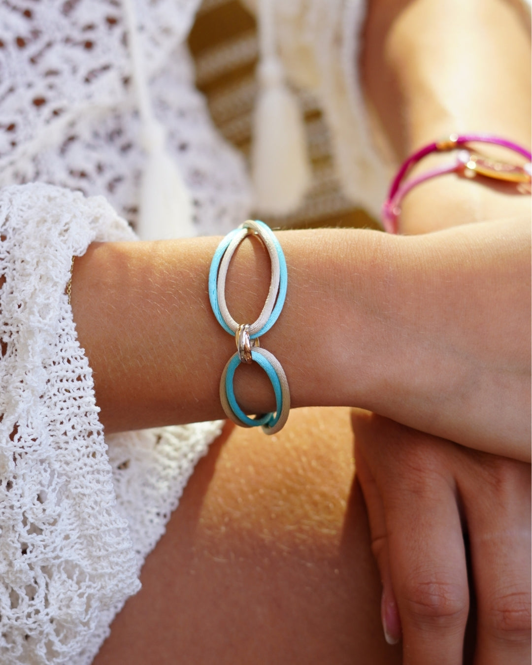 14k Gepersonaliseerde Double Colour Tricolor Armband - 14k Solid Gold