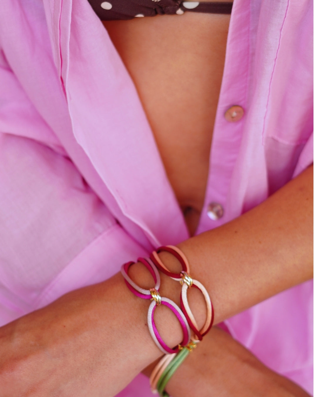 14k Gepersonaliseerde Double Colour Tricolor Armband - 14k Solid Gold